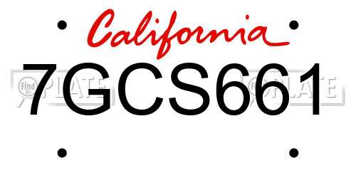 7GCS661 California License Plate