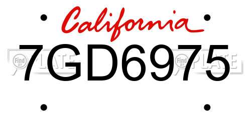 7GD6975 California License Plate