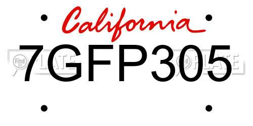 7GFP305 California License Plate