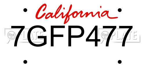 7GFP477 California License Plate