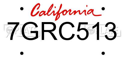 7GRC513 California License Plate