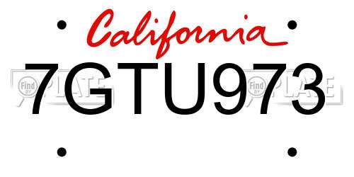 7GTU973 California License Plate