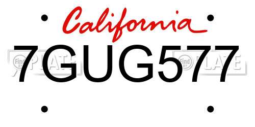 7GUG577 California License Plate