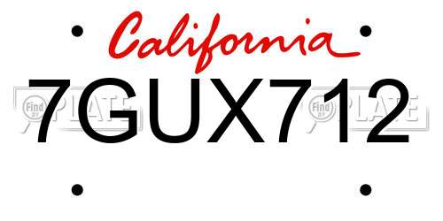 7GUX712 California License Plate