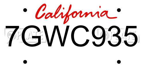 7GWC935 California License Plate