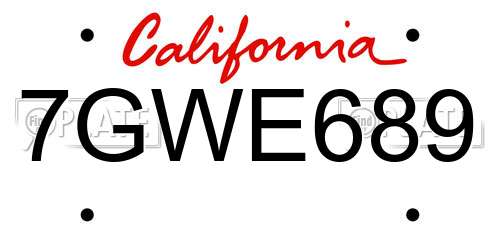 7GWE689 California License Plate