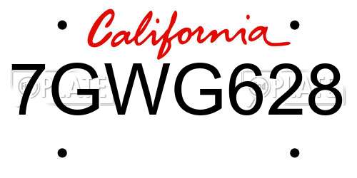 7GWG628 California License Plate