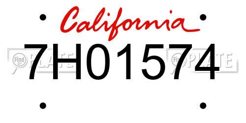 7H01574 California License Plate