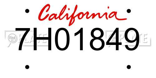 7H01849 California License Plate
