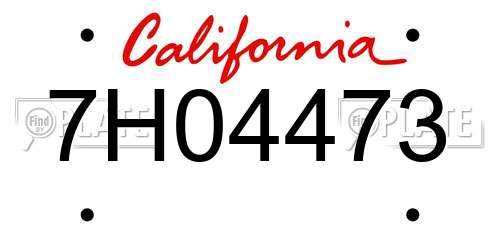 7H04473 California License Plate