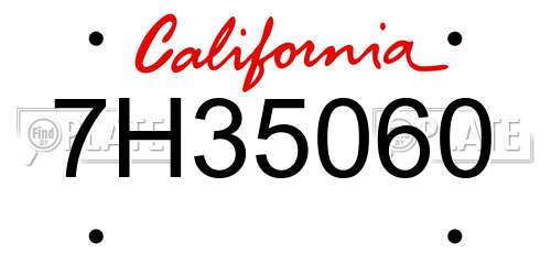 7H35060 California License Plate
