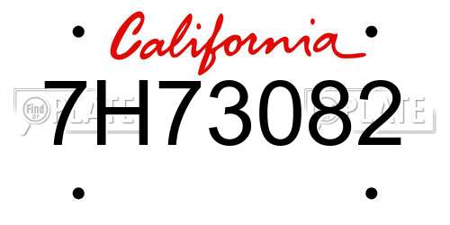 7H73082 California License Plate