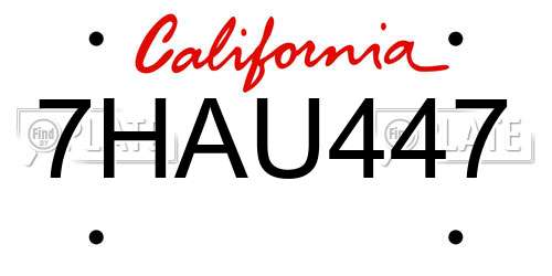 7HAU447 California License Plate