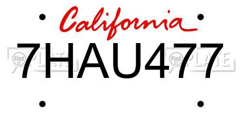 7HAU477 California License Plate