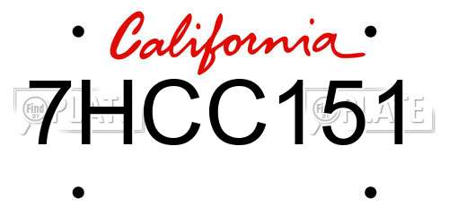 7HCC151 California License Plate