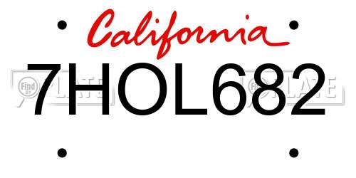 7HOL682 California License Plate
