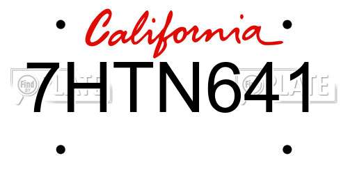 7HTN641 California License Plate