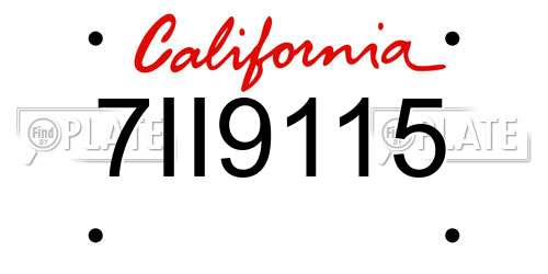 7II9115 California License Plate