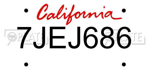 7JEJ686 California License Plate