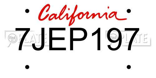 7JEP197 California License Plate
