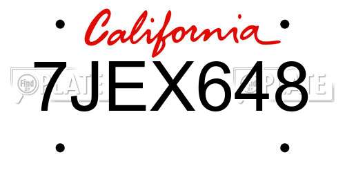 7JEX648 California License Plate
