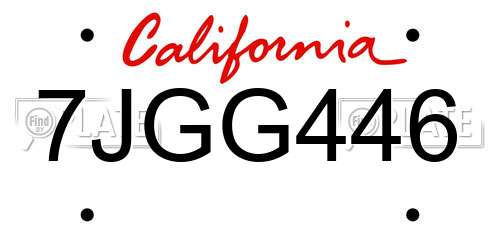 7JGG446 California License Plate