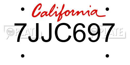 7JJC697 California License Plate