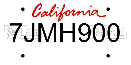 7JMH900 California License Plate
