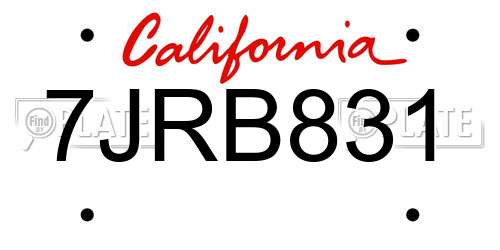 7JRB831 California License Plate