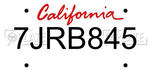 7JRB845 California License Plate