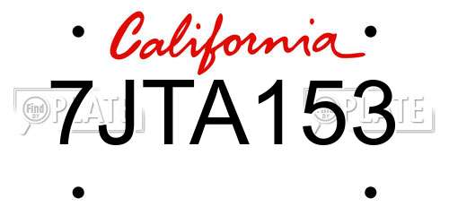 7JTA153 California License Plate