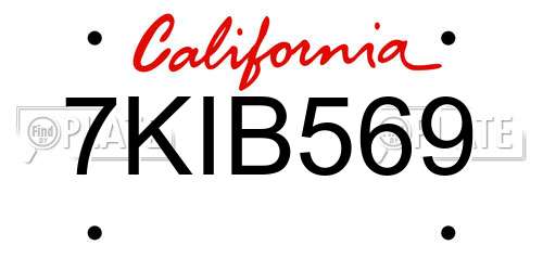 7KIB569 California License Plate
