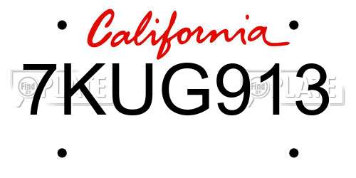 7KUG913 California License Plate