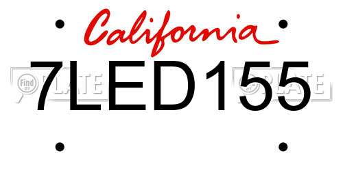 7LED155 California License Plate