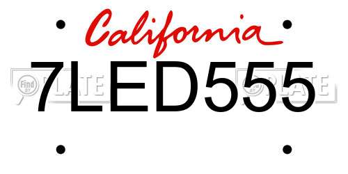 7LED555 California License Plate