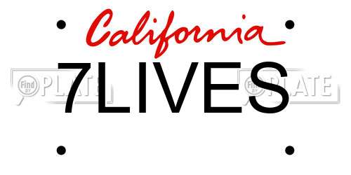 7LIVES California License Plate