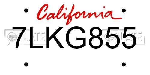 7LKG855 California License Plate