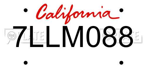 7LLM088 California License Plate