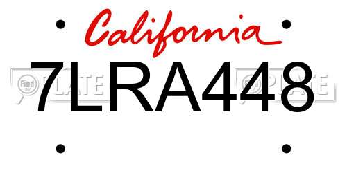 7LRA448 California License Plate
