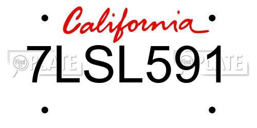 7LSL591 California License Plate