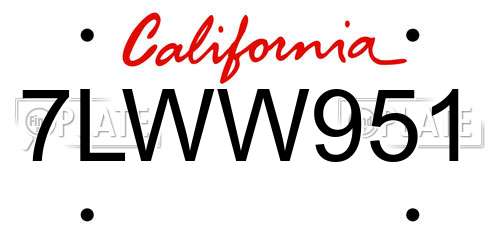 7LWW951 California License Plate