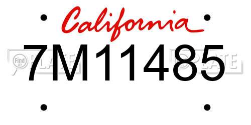 7M11485 California License Plate
