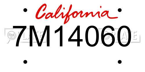 7M14060 California License Plate