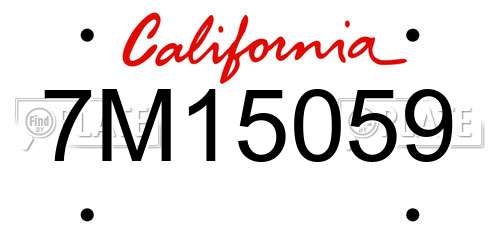 7M15059 California License Plate
