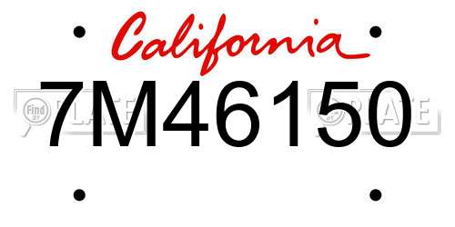 7M46150 California License Plate