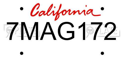 7MAG172 California License Plate