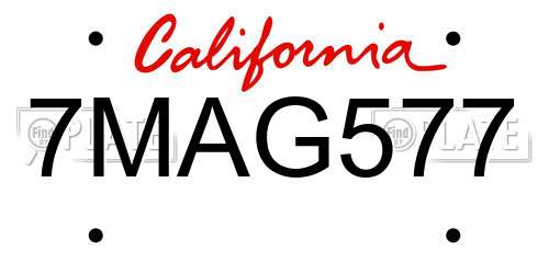 7MAG577 California License Plate