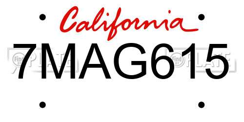 7MAG615 California License Plate