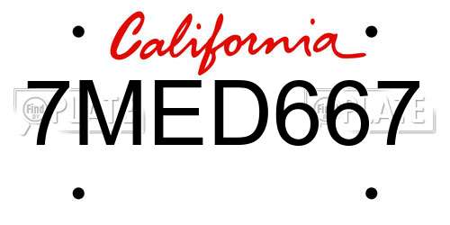 7MED667 California License Plate