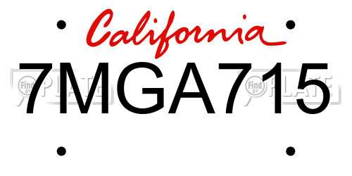 7MGA715 California License Plate